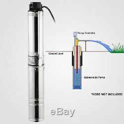 0.5HP Submersible Well Pump 164FT 25.5GPM 220V 1/2HP Deep Stainless Steel Water