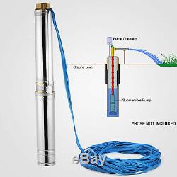 1.5HP 110V 4 Deep Well Submersible Water Pump Bore 304-grade stainless-steel