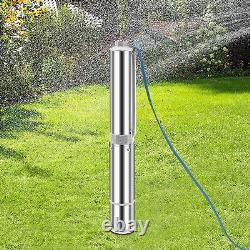 1.5HP Deep Well Pump Stainless Steel Submersible Supply Water Pump 20L/Min 1100W