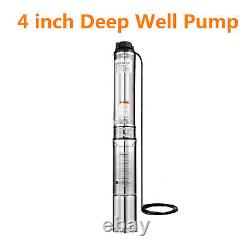 1 HP 4 Deep Well Water Pump Submersible Stainless Steel 207FT 33GPM (110V 60Hz)