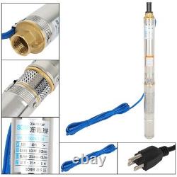 1 Inch Deep Well Pump Submersible Water Pump for Home 110V-120V 1/3HP blue cable