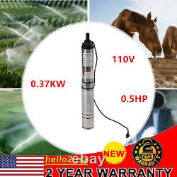 110v Submersible Deep Well Water Pump Large Range Stainless Steel 370w 0.5hp