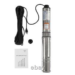 110v Submersible Deep Well Water Pump Stainless Steel 0.5HP 110V 16GPM 157ft