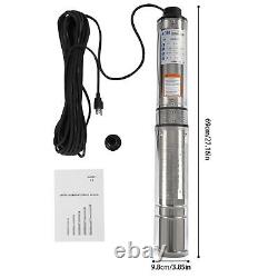 110v Submersible Deep Well Water Pump Stainless Steel 0.5HP 110V 16GPM 157ft