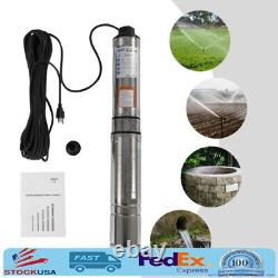 110v Submersible Deep Well Water Pump Stainless Steel 110V 0.5HP 157ft 16GPM