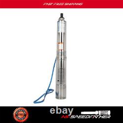 115V 30GPM Deep Well Submersible Pump Stainless Steel Water Pump 1HP 196.8ft