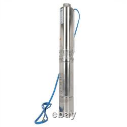 115V 30GPM Deep Well Submersible Pump Stainless Steel Water Pump 1HP 196.8ft