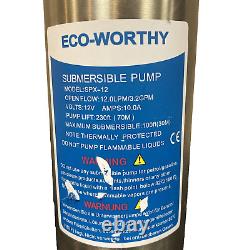 12V DC Submersible Deep Well Pump 3.2GPM 230ft for Irrigation? Stainless Steel