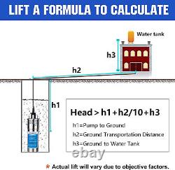 12V DC Submersible Deep Well Pump 3.2GPM 230ft for Irrigation? Stainless Steel