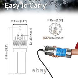 12V DC Submersible Deep Well Pump, MAX Flow 3.2GPM, Max Head 230Ft, Water Pump P