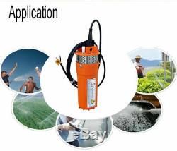 12V Submersible Pump Deep Well DC Pump &100W Mono Solar Panel f Remote Watering