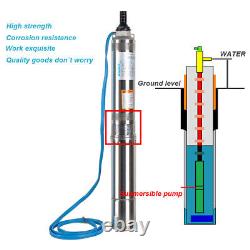 1HP 44GPM Submersible Deep Well Pump Stainless Steel Water Pump Irrigation Easy