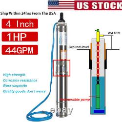 1HP 44GPM Submersible Deep Well Pump Stainless Steel Water Pump Irrigation Tool