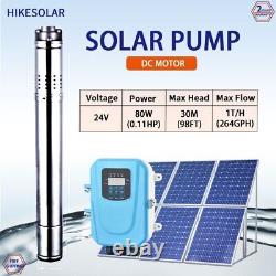 2 Solar Water Pump DC24v Deep Well MPPT Controller SS304 Screw Submersible Pump