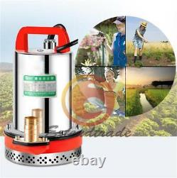 24V Solar Powered Submersible Deep Water Well Pump Farm Ranch Pool Pond