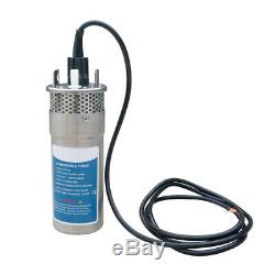 24V Solar Submersible Deep Well DC Water Pump Stainless Steel Farm Irrigation