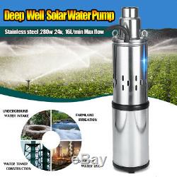 250W 24V 3m³/h 60m Solar Water Pump Submersible Bore Hole Deep Well Pump New
