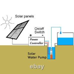 260W 1.2m³ Submersible Solar Water Pump Deep Bore Well Water New