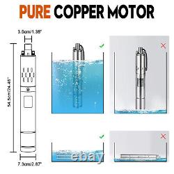 3 12V 150W Deep Well Solar Submersible Bore Hole Water Pump Built-in MPPT