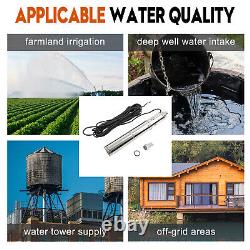 3 24V 350W Deep Well Solar Submersible Bore Hole Water Pump Built-in MPPT