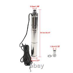 3 24V 350W Deep Well Solar Submersible Bore Hole Water Pump Built-in MPPT