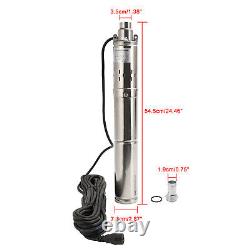 3 24V 350W Deep Well Solar Submersible Bore Hole Water Pump Built-in MPPT