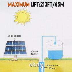 3 24V 350W Deep Well Solar Submersible Bore Hole Water Pump Built-in MPPT E4