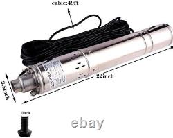 3.5 Inch Tube Stainless Steel Deep Well Pump 1HP Submersible Screw Well Pump