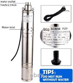 3.5 Inch Tube Stainless Steel Deep Well Pump 1HP Submersible Screw Well Pump