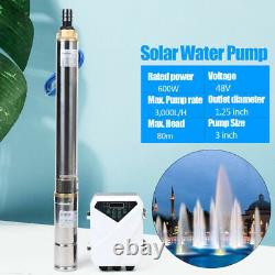 3 DC 48V Solar Water Pump Submersible Deep Bore Well Pump & MPPT Controller USA