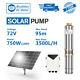 3 Dc Bore Hole Deep Well Solar Water Pump 72v 750w 1hp 3.5t/h 95m Submersible