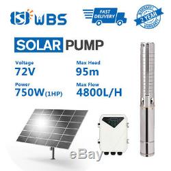 3 DC Deep Well 1HP Solar Water Pump S/S Impeller Submersible with Controller 750W