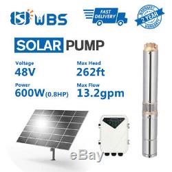 3" DC Deep Well Solar Water Pump 48V 600W Bore Hole Submersible MPPT Controller 