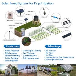 3 DC Screw Solar Water Pump 48V 750W Submersible Well Garden Irrigation Kit 1HP