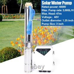 3 DC Solar Water Pump Submersible Deep Bore Well Pump 48V 400W +MPPT Controller