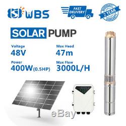 3 Deep Well DC Solar Water Pump Submersible 48V 400W Bore Hole MPPT Controller