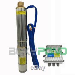 3 Inch, DC 48V Solar Deep Well Submersible Water Pump 1100W With Controller