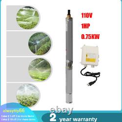 3 OD Pipe Deep Well Submersible Pump Stainless Steel Water Pump 1HP 110V 16GPM