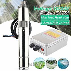 3 Solar Pump Submersible Pump Bore Deep Well Water Pump & MPPT Controller DC24V