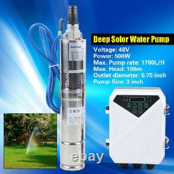 3 Solar Submersible Bore Hole Deep Well Water Pump MPPT controller KIT 500W US