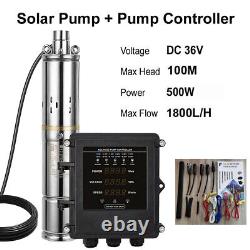 3 in Solar Pump Submersible Pump Bore Deep Well Water Pump+MPPT Controller DC