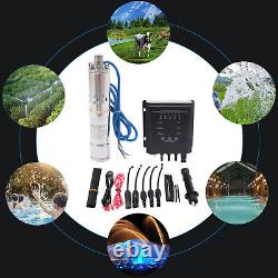 36V 3 Solar Deep Water Well Pump S/Steel Submersible Screw Controller kits Farm