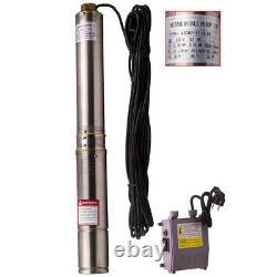 4 0.75HP Deep Well Submersible Borehole Water Pump 4,000L/H 550W + 15m Cable