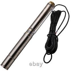 4 1.1KW Borehole Deep Well Water Submersible Electric Pump + 20m Cable Head 54m