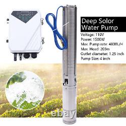 4 2 HP Solar Water Pump Submersible MPPT Controller Kit 110V DC Deep Well Pump