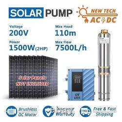 4 AC/DC Hybrid Deep Well Solar Water Pump 1500W 2HP Submersible Against Drought