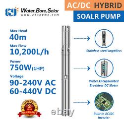 4 AC/DC Solar Water Deep Well Pump Resin Encapsulated 40m 750W Submersible