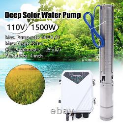 4 DC Deep Well Solar Water Bore Pump Submersible 2hp 110V 4800L/H Ranch Farm