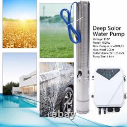 4 DC Deep Well Solar Water Bore Pump Submersible 2hp 110V 4800L/H Ranch Farm