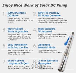 4 DC Submersible Well Solar Water Pump MPPT Controller Kit 110V 2HP Big Flow